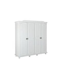 Inter Link Armadio Elegante in Pino Massello Bianco - 197x198 cm