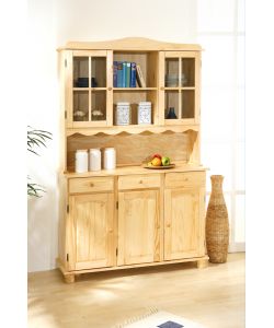 Credenza Country in Pino Massello Naturale - 130x43x198 cm