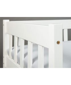 Sintro Divano Letto Singolo 90x200 in Pino Massello Bianco - Rete a Doghe Inclusa