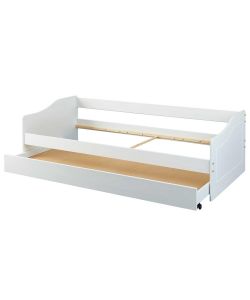 Inter Link Malte Divano Letto 90x200 Bianco - Divano Letto con Cassone Estraibile - Pino Massello