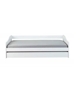 Inter Link Malte Divano Letto 90x200 Bianco - Divano Letto con Cassone Estraibile - Pino Massello