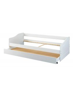 Inter Link Malte Divano Letto 90x200 Bianco - Divano Letto con Cassone Estraibile - Pino Massello
