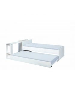 Inter Link Letto Singolo Sleep Well con Letto Estraibile - Pino Bianco 236x95 cm