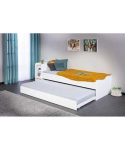Inter Link Letto Singolo Sleep Well con Letto Estraibile - Pino Bianco 236x95 cm