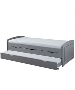 Letto Con 3 Cassetti Contenitore E Secondo Letto Contenitore Inferiore Ad Estrazione.