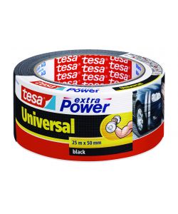 Tesa Nastro Telato Universale Extra Power Nero 25x50 mm - Adesivo Potente