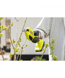 Ryobi Cesoia a Batteria 18V - Forbice Elettrica Leggera per Potatura - Tagli Precisi, Acciaio Temprato, Caricabatteria e Fodero Inclusi