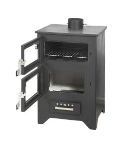 Divina Fire Stufa a Legna con Forno - Nera - 14,8 Kw