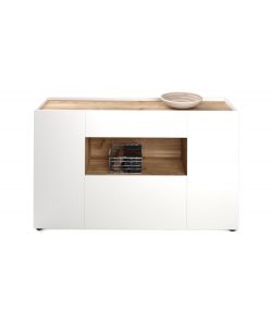 Domo Mea Madia Kitwood Rovere Bianco - 3 Ante e 1 Cassetto - 160x42x93 cm