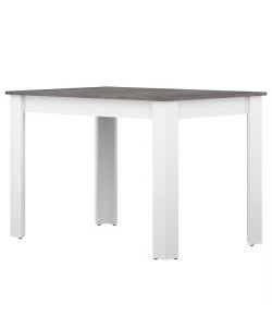 Tavolo da pranzo Pepper bianco e cemento scuro - 110x75x75H cm