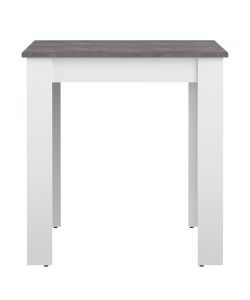 Tavolo da pranzo Pepper bianco e cemento scuro - 110x75x75H cm