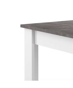 Tavolo da pranzo Pepper bianco e cemento scuro - 110x75x75H cm