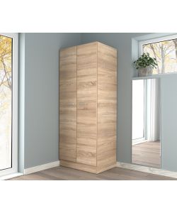 Armadio Natural Wood doppia anta in legno naturale - 71x51.5x181 cm