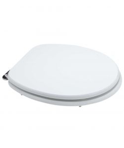 Sedile WC Universale Antibatterico Bianco MDF - Cerniere Metallo - Comfort e Igiene