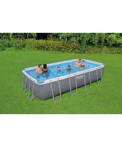 Bestway Piscina Power Steel - Grigio Bianco - 549x274x122 cm