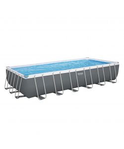 Bestway Piscina Rettangolare Power Steel - Grigio Bianco - 732x366x132 cm