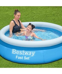 Bestway Piscina Fast Set da Giardino - Blu e Bianco - 183 x 51 cm