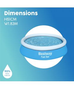Bestway Piscina Fast Set da Giardino - Blu e Bianco - 183 x 51 cm