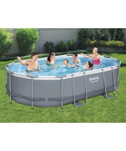 Bestway Set Piscina Ovale Power Steel 488x305x107 cm