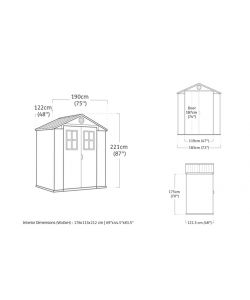 Keter Casetta da Giardino Darwin 6x4 - Effetto Legno - 190x122x221 cm