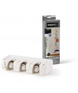 Perfetto Appendiscope a Pressione - 3 Posti e 4 Ganci - Completo di Viti