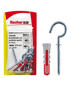 Tasselli DUOPOWER 6 C/3 K in blister con occhiolo chiuso (6 Pz.)