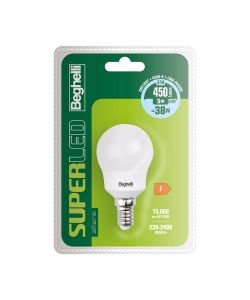 Lampadina a Led SuperLED BL Sfera E14 5W 6,5K 450lm Luce fredda