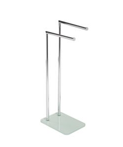 Metaform Piantana Zero Porta Asciugamani - Acciaio Cromato e Vetro - Design Elegante e Facile da Pulire