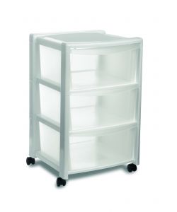 Stefanplast Cassettiera 3 Cassetti Libera Bianca 40x40x63 cm - Pratica e Funzionale