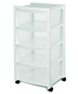 Stefanplast Cassettiera 4 Cassetti Libera Bianca - 40x40x80 cm - Pratica e Funzionale