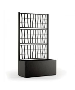 Fioriera Ethica rettangolare con spalliera 80x36x140 cm Grafite