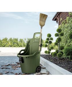 Carriola Helpy Cart 50L con porta attrezzi e ferma scopa - 60 kg di portata, 59,5x53x88,5 cm