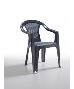 Sedia Atlanta effetto Rattan Antracite 56x54x79 cm