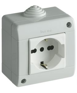 Bticino Presa Schuko Bipasso - Grigio - IP40