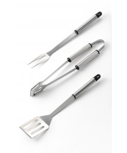 Set Accessori Barbecue - Pinza, Paletta, Forchettone Acciaio Inox 36 cm