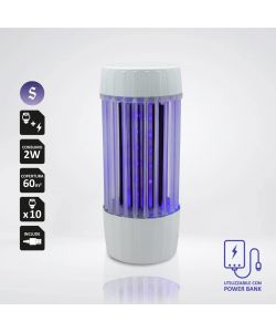 Sandokan Zanzariera Elettrica USB - Lampada Antizanzare Bianco 11x11x24 cm