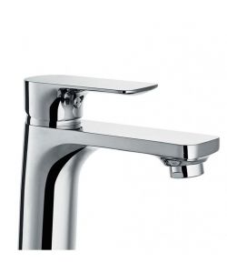 Idrobric Rubinetto Miscelatore Monocomando Lavabo Cloe - Finitura Cromo, Piletta Inclusa, Cartuccia Ceramica 35 mm