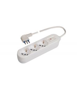 Presa Tripla Bianca 10/16A 2P + T Cavo 1,5 m