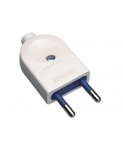Spina 10A 2P Uscita Cavo Assiale con Fermacavo Bianco