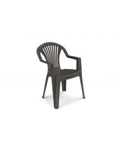 Sedia Lido Antracite - Sedia Ergonomica per Esterni - Comoda e Impilabile