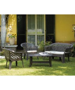 Ipae Progarden Salotto da esterno Veranda - Antracite - Completo di Cuscini