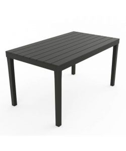 Tavolo Sumatra 138x80 cm Antracite - Design Moderno Effetto Doghe per Esterni e Giardino