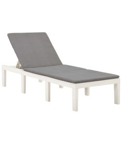 Ipae Progarden Lettino Prendisole Haiti - Bianco con Cuscino Antracite - 195x65 cm