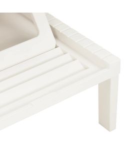 Ipae Progarden Lettino Prendisole Haiti - Bianco con Cuscino Antracite - 195x65 cm