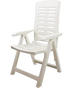 Sedia Yuma Bianca - 60x61x90cm - Pieghevole e Reclinabile, Perfetta per Interno ed Esterno