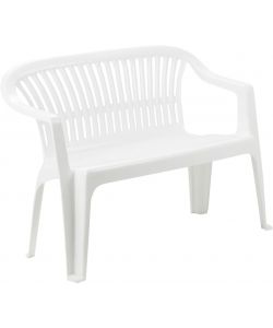 Ipae Progarden Panchina Diva in Resina Bianca - 114x55xH82 cm