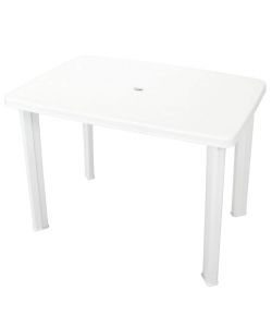 Ipae Progarden Tavolo in Resina Faretto Bianco - 101x68 cm - Resistente agli Agenti Atmosferici