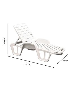 Ipae Progarden Lettino Pool - Effetto Rattan Antracite - 71x192x100 cm