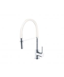 Rubinetto per lavello, Miscelatore Bocca Alta, Estraibile, Cromato Grigio