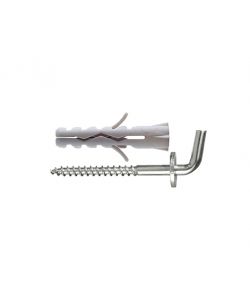 Tasselli in nylon Diam. 6 x 30 senza collarino con gancio corto a vite 12 pz.
